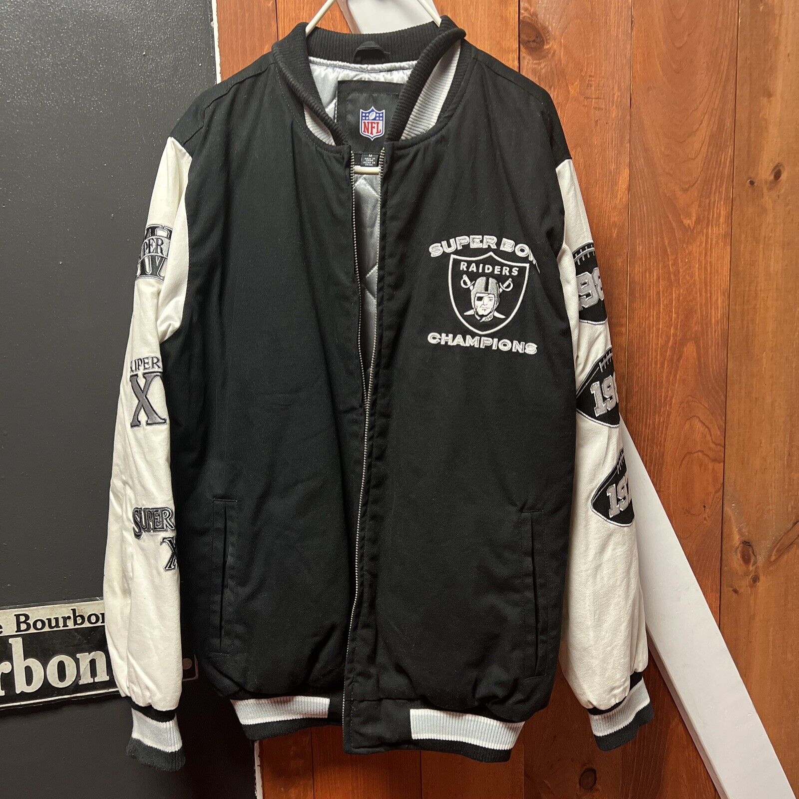 Vintage G-III Vegas Oakland Raiders NFL Super Bowl Varsity Zip Coat Jacket  - M