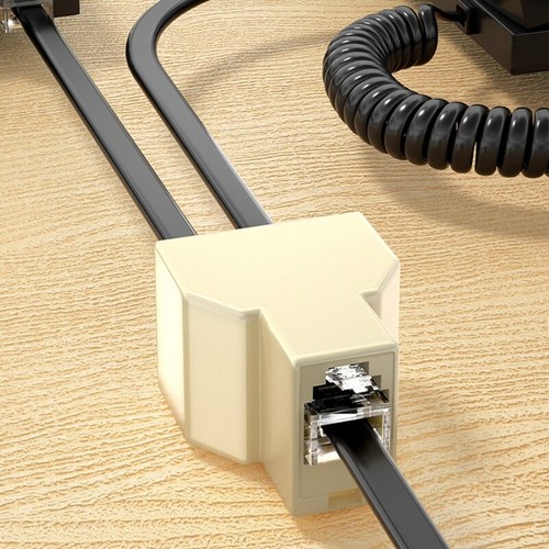 Plug In RJ11 Phone Line Splitter Telephone Splitter For Stable Signal Quality - Photo 2/8