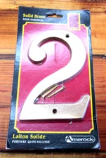 6 inch AMEROCK LAITON SOLIDE SOLID BRASS NUMBER WITH MOUNTING SCREWS