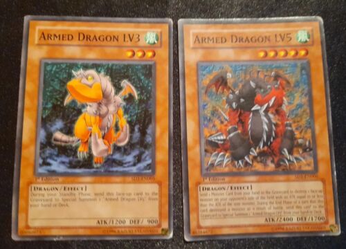 YuGiOh! Armed Dragon LV3 and LV5 1st Editions (SD1-EN005 & SD1-EN006) - Picture 1 of 4