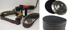 Pipe Tuber Polisher Rail Round Sander 140 Belt 100 silicon carbide grinding disc