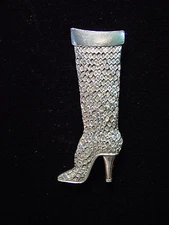 "JJ" Jonette Jewelry Silver Pewter 'These Boots are Made for Walking' Pin #2