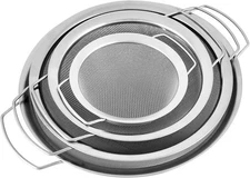 QWORK 4 Pack Fine Mesh Paint Strainer, 60 Stainless Steel Filter Silver 