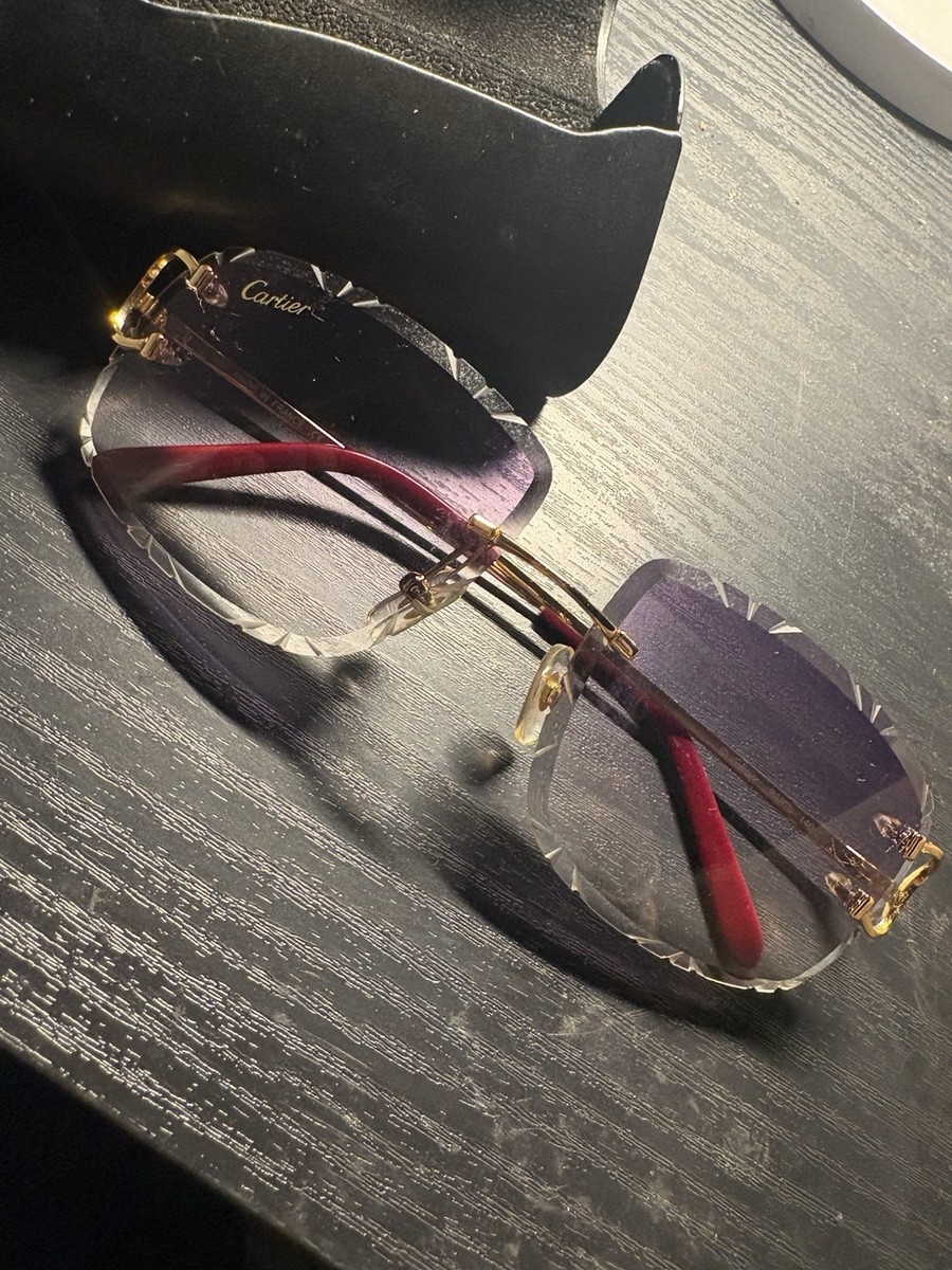 Cartier Sunglasses Purple/Pink Black Case No Box Used Condition | eBay
