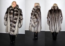 Brand New Silver Fox Fur Coat Size Large Made in the USA