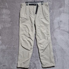 The North Face Hiking Pants Men Large Beige Cargo Pocket Zip Ankle Trail Utility