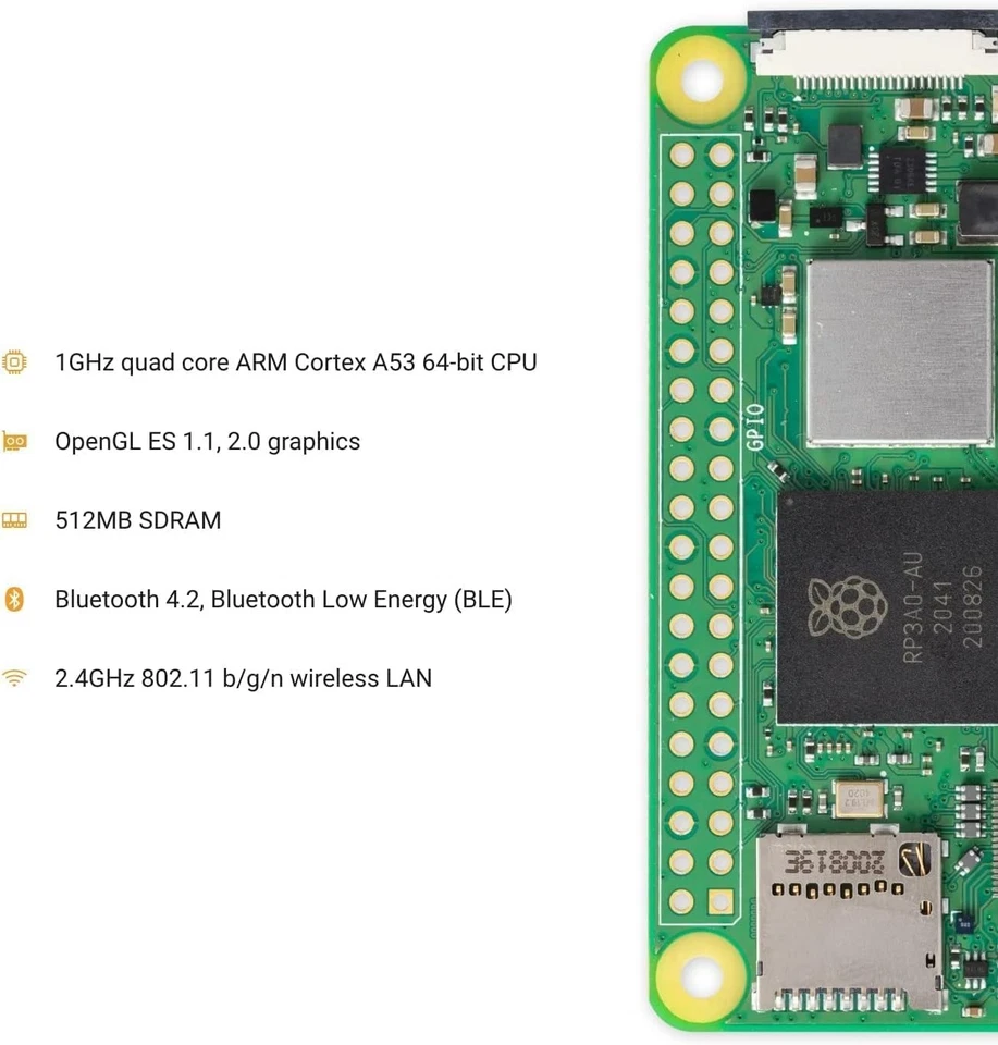 Raspberry Pi Zero 2021 2 W - 1,1 GHz cuatro núcleos, 512 MB de RAM con Wi-Fi y Bluetooth Foto 4 de 4