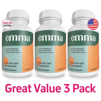 #ad 3 Pack Emma Gut Health Supplement 180 Capsules for Bloating Relief amp; Leaky Gut $18.99
