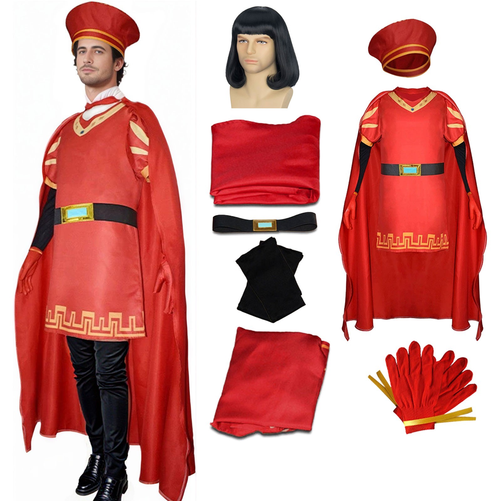 Adult Shrek Lord Farquaad Cosplay Costume Anime Role Play Suit Halloween Outfit