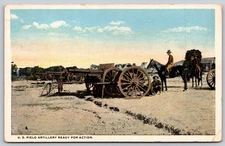 Vintage U.S. Field Artillery Military Postcard by C.T. American Art AA64