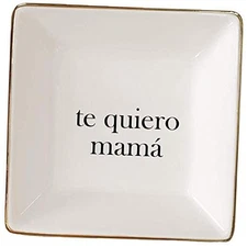 I Love You Mom Spanish Gift - Ceramic Jewelry Dish or Ring Love Mama (Spanish)