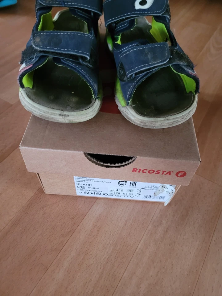 Sandalen nautic/ocean mittel Größe 28 Ricosta Kleinkind blau grün Shark Hai