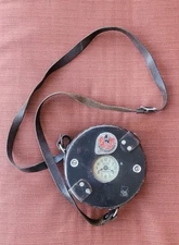 Vtg Military Detex Guardman Black Leather Case Night Watchman's Clock W/Keys