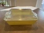 Pyrex Vintage Yellow 1.5 Qt 503 Refrigerator Casserole Dish & Ribbed Lid 503-C