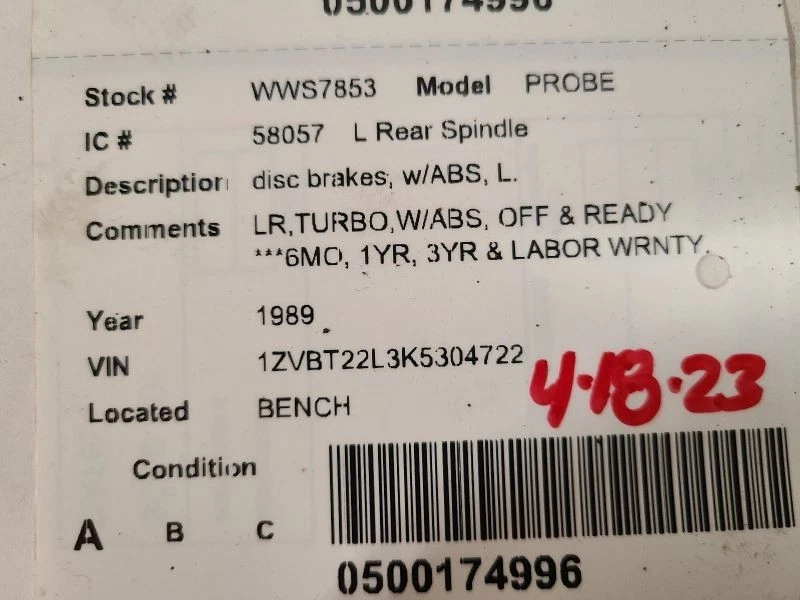 Задние дисковые тормоза с костяшками/заглушками для водителя с ABS подходят для 88-92 MAZDA 626 1961037 - Изображение 3 из 3