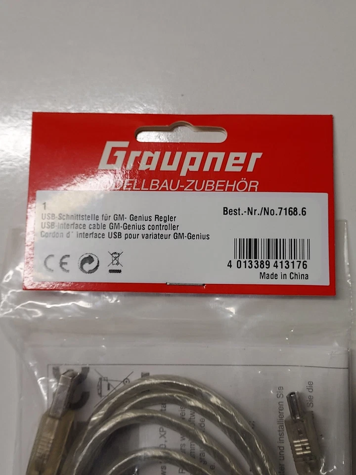 GRAUPNER 7168.6 Cordon d'interface USB pour variateur GM-Genius *** NEUF *** - Photo 2/3
