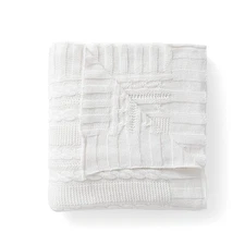 - Throw, Soft & Cozy Cotton Blanket, Cable Knit Home Decor (Dublin White, 50"...