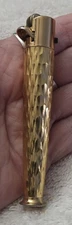 Vintage Colibri Butane Tamper Clip Pipe Cigarette Diamond Cut Gold Tone Lighter