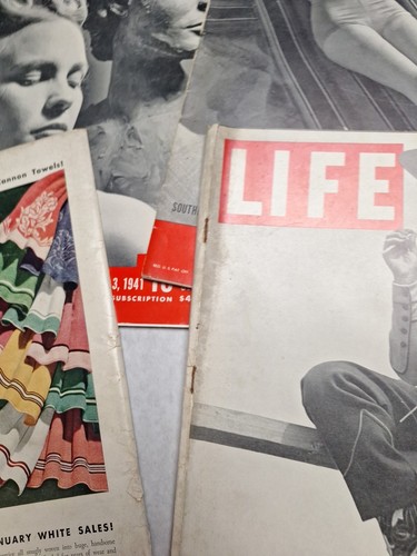 Vtg Lot 9 Life Magazines 1940s Military Ads Cavalry Defense Fashion Stars War - Picture 4 of 24