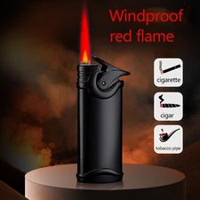 Men's Fashion Simple Modern Classic RED Flame Windproof Torch Lighter
