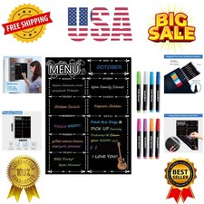 Magnetic Menu Board for Fridge, Dry Erase Weekly Menu Planner/Family Calendar...