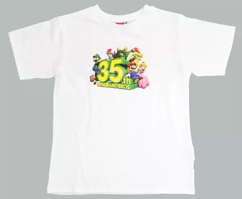 CLOTHING GROUP SUPER MARIO BROS. 35TH T-SHIRT WHITE XL SIZE 35ANNIVERSARY NINTEN
