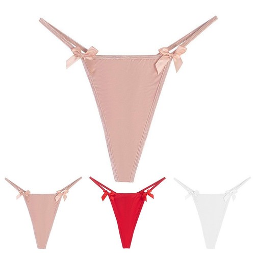 Comfortable Womens Lingerie Thong Featuring a Decorative Bow and Chain - Picture 8 of 16