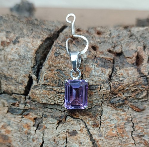 925 plata esterlina sin tratar amatista piedras preciosas colgante joyería P-318 - Imagen 3 de 9