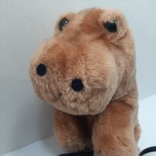 R. Dakin Plush Hippo Vintage Blue Brown Animal Kids Boy Girl Toy 1980