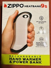 Zippo SILVER HeatBank 9s Rechargeable Hand Warmer  Power Bank SEALED