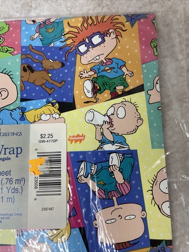 Vtg American Greetings WRAPPING PAPER RUGRATS Theme Gift Wrap Set Of 2 - Picture 10 of 14