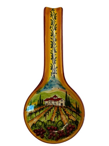 Hand-painted Decorative Ceramic Signed S. GIMIGNANO CBP Spoon Rest Made In Italy