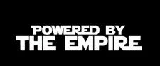 Powered by The Empire - White Vinyl Decal, Star Wars Car Truck Windows Laptop