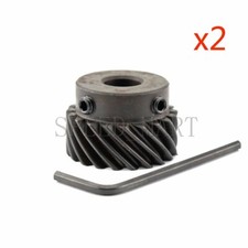 2Pcs 1M-20T Metal Spiral Bevel Wheel Motor Gear 90°  Gearing 20 Tooth Bore 10mm