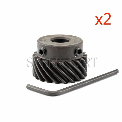 2pz Ingranaggio Motore Ruota Smussata Spirale Metallo 1M-20T Ingranaggio 90° 20 Denti Foro 10mm - Foto 1 di 4