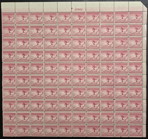 716 Olympic Skier MNH Sheet CV $90 w/ perf seps