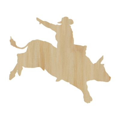 Laser Cut Out Wood Bull Rider Wood Shape Craft Supply Unfinished- Rodeo ...