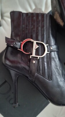 Stiefletten , Christian Dior, John Galliano, Leather, Logo CD
