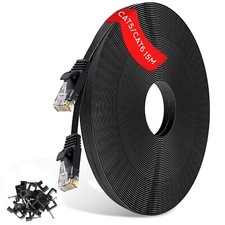 15m Ethernet Cable Long, Cat6 Flat Ethernet RJ45 High Speed 1000Mbps Gigabit