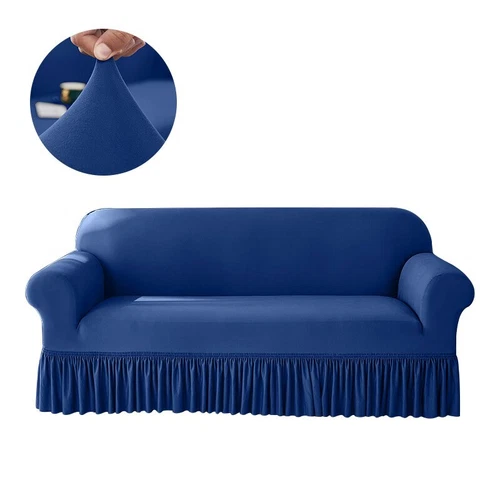 Stretch Sofabezug für Wohnzimmer Couchbezüge mit Rock rutschfeste Slipper - Bild 18 von 18