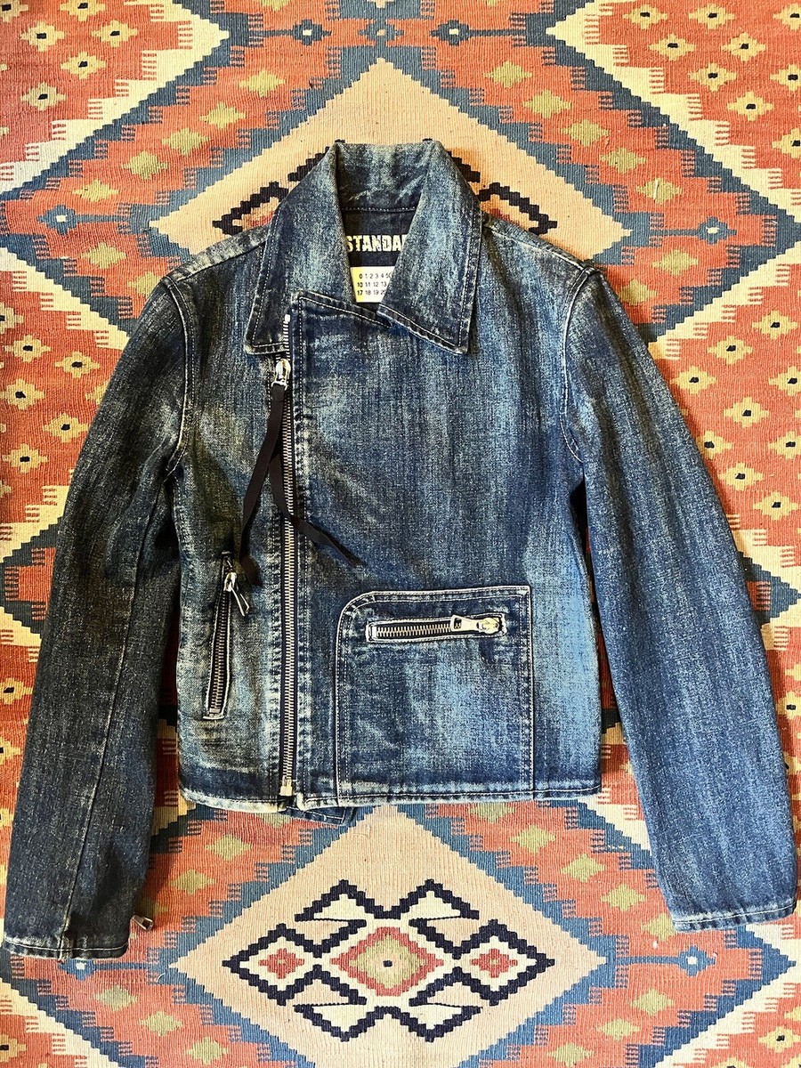 Maison Margiela MM6 Zip Biker Denim Jacket Size 36 SS/02 Maison Margiela MM6 Zip Biker Denim Jacket Size 36 SS/02