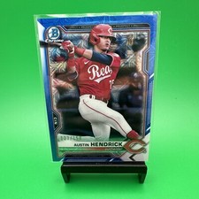 2021 Bowman Chrome Austin Hendrick Blue /150 Prospect  #BCP-55 Reds