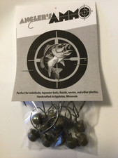 12pc- 1/4 oz Ned Rig Style Jig Head, Green Pumpkin, Weedless Rig#1 Victory Hooks