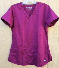 Women's Grey's Anatomy by Barco Scrub Top - Burgundy - Small - Free Shipping
