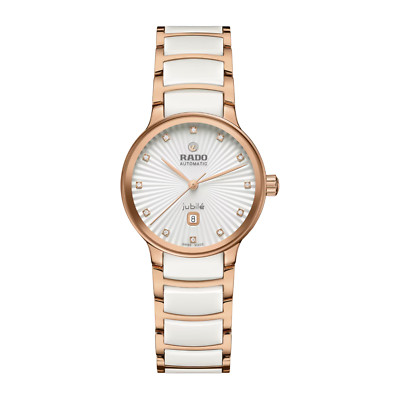 Rado Centrix SWISS Automatic Diamond White Dial Ceramic Ladies Watch R30019744