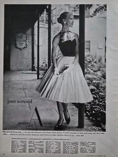1956 Womens Junior Accent Janet Norwood pleated dress vintage Fashion Ad