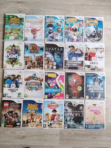 nintendo wii lot 20 jeux rayman skylanders spider-man asterix animal crossing
