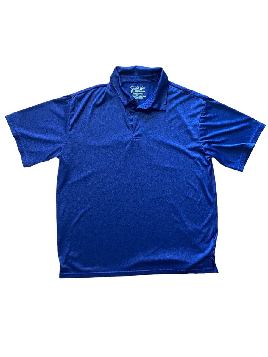 COSSNISS Men's Dry Fit Golf Polo Shirt Blue Size XL