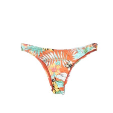 The Bikini Lab Womens Orange Tropical Oasis Cheeky Bikini Bottoms Stretch L