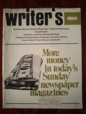 WRITER'S DIGEST Magazine September 1972 Sunday Papers Herbert Gold Marjorie Lee
